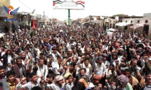 الجوف تشهد 15مسيرة تحت شعار معركتنا مستمرة حتى تنتصر غزة