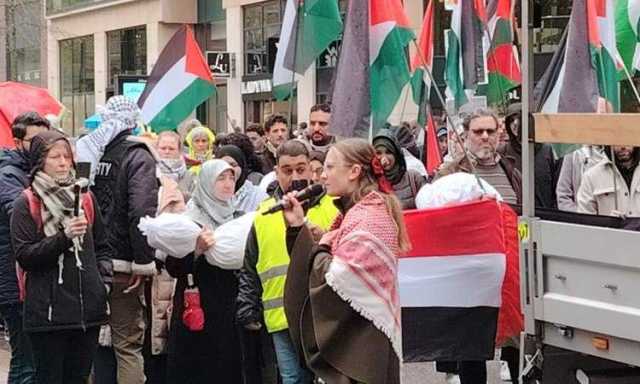 تظاهرة حاشدة في المانيا تنديداً بالعدوان الأمريكي الإسرائيلي في غزة واليمن
