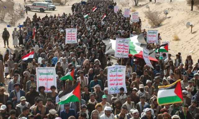 أبناء مأرب يحتشدون في 16 مسيرة اسنادا لغزة ورفضا للعدوان على ايران