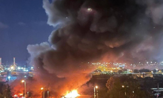 حريق كبير في منشآة استراتيجية في حيفا