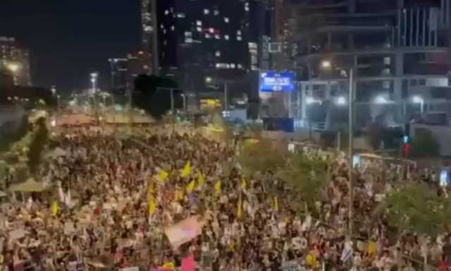 مظاهرات ضخمة في تل أبيب للمطالبة بإنهاء الحرب على غزة فورا
