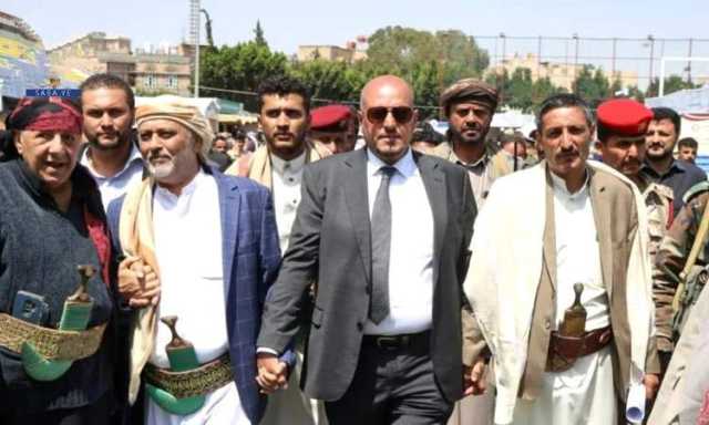 عضو السياسي الاعلى الوهباني يزور مهرجان خيرات اليمن