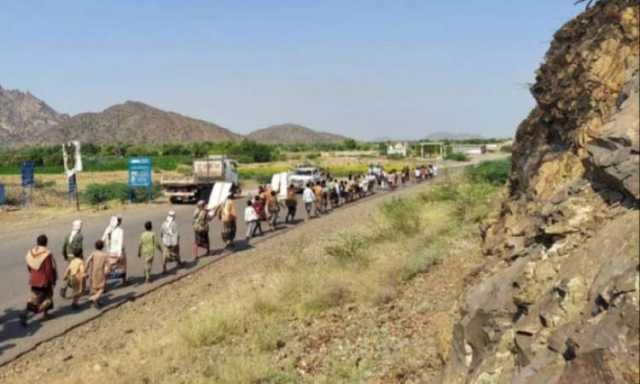 مسير وعرض لـ1400من قوات التعبئة في مديرية جبل رأس بالحديدة