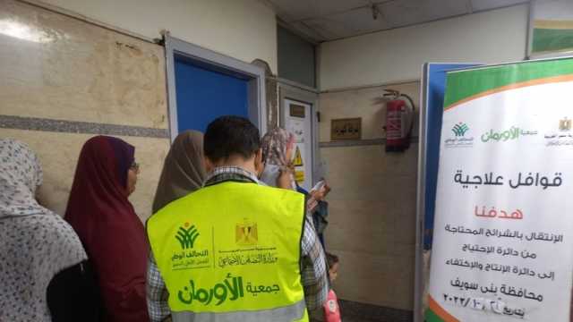 الكشف على 97 شخصا بالمجان خلال قافلة طبية في قريتين ببني سويف