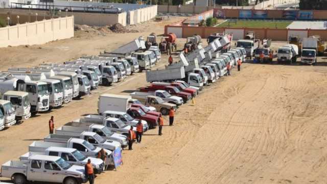 نائب محافظ الوادي الجديد تشهد الاصطفاف التجريبي للمعدات والمركبات