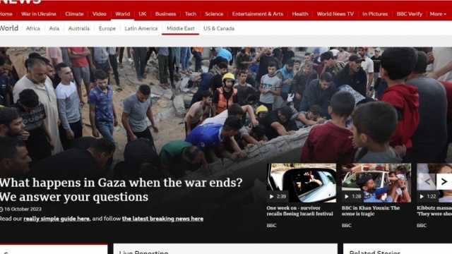 تغريدات تتهم بي بي سي بمسؤوليتها عن قصف إسرائيل لمستشفى المعمداني في غزة