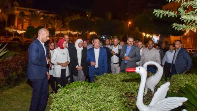 محافظ الإسكندرية يفتتح ميدان الموسيقى ويتفقد أعمال تطوير ميدان وحديقة ألنبي