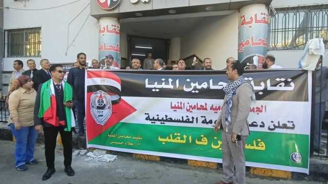 وقفة حاشدة لـ«محامين المنيا» تنديدا بالقصف الوحشي على قطاع غزة
