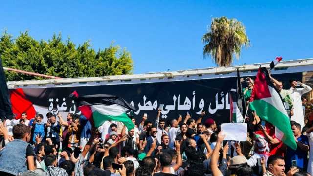 آلاف الأهالي يشاركون بمظاهرات اليوم لدعم فلسطين في محافظة مطروح