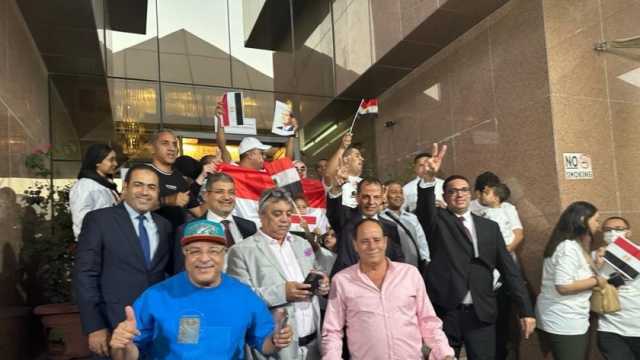 شباب «المصريين بالخارج» في دبي يرددون «تحيا مصر» خلال مشاركتهم بانتخابات الرئاسة