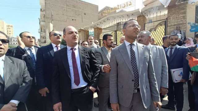 محامو الفيوم ينظمون وقفة تضامنية وحملة للتبرع بالدم لفلسطين