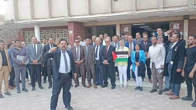 محامو كفر الشيخ ينظمون وقفة تضامنية مع الشعب الفلسطيني