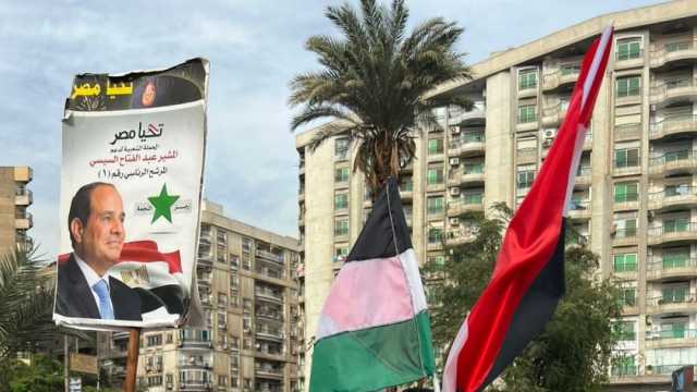 بعلمي مصر وفلسطين.. سيدة تشارك في الانتخابات الرئاسية 2024