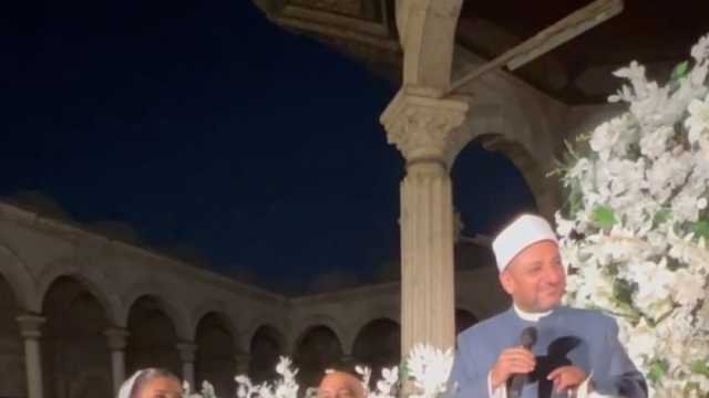 الصور الأولى من عقد قران هاني سرحان وبسمة داود بقلعة صلاح الدين