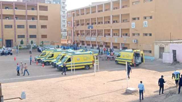 «الوطنية للطوارئ» تنفذ محاكاة لإخلاء المدرسة النسيجية في طنطا
