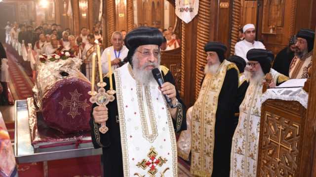 البابا تواضروس يصلي عشية عيد القديس الأنبا أبرآم بديره في الفيوم