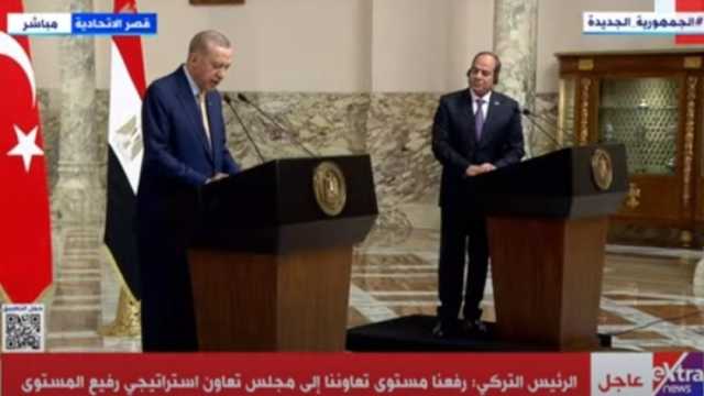 أردوغان: الأحداث في غزة تصدرت المناقشات مع الرئيس السيسي اليوم