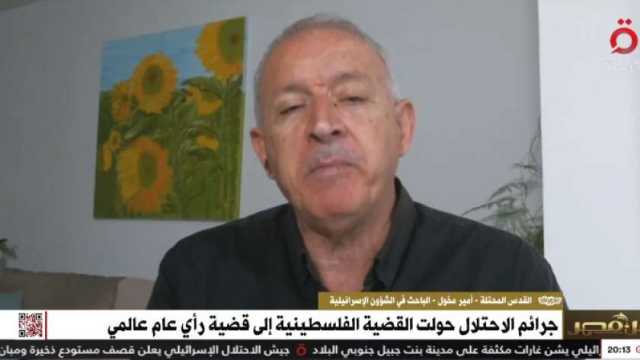  باحث: دون حل عادل للقضية الفلسطينية لن تنعم إسرائيل بالأمان