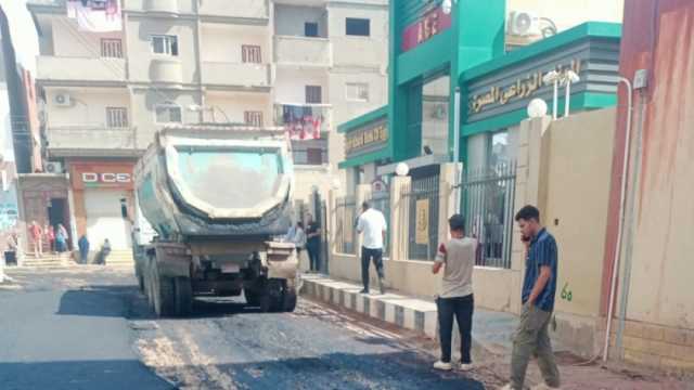 رصف شوارع مدينة قلين في كفر الشيخ بتكلفة 10 ملايين جنيه