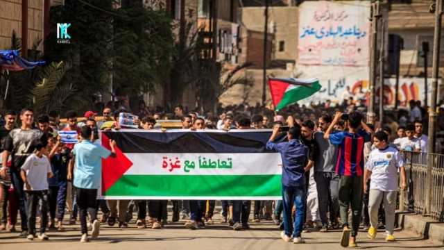 مظاهرة لأهالي بيلا بكفر الشيخ لدعم موقف الرئيس السيسي الرافض لتهجير الفلسطينيين