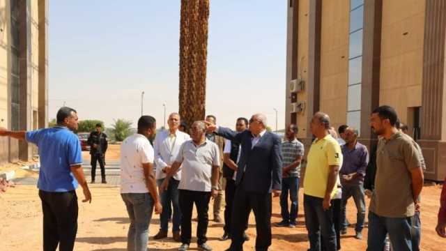محافظ الوادي الجديد يتابع أعمال رصف الطرق الداخلية بمقر العاصمة الإدارية