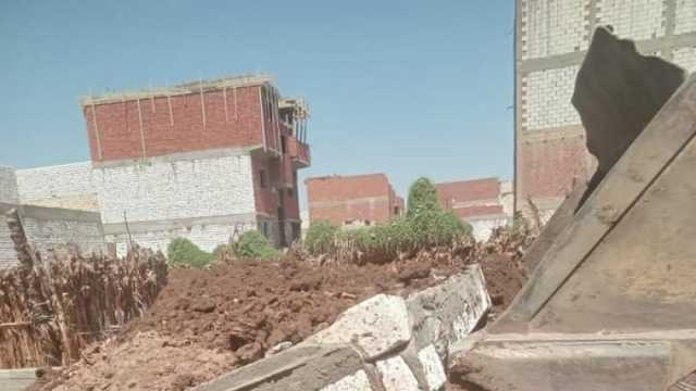 إزالة تعديات على الأراضي الزراعية وأملاك الدولة في المنيا