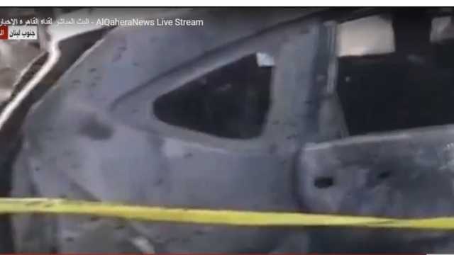 مشاهد أولية لاستهداف مسيرة إسرائيلية لسيارة تقل مسئولا عسكريا بحزب الله