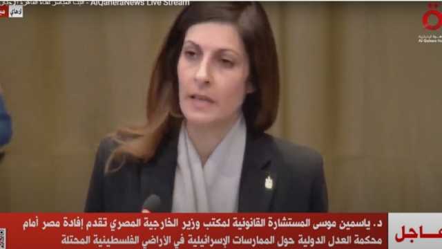 ممثلة مصر أمام «العدل الدولية»: قرارات الأمم المتحدة تدين المستوطنات الإسرائيلية