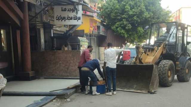 تكثيف الحملات المسائية لرفع الإشغالات في حي الجناين بالسويس