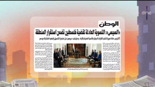 «DMC» تبرز تصريحات السيسي عن فلسطين وتشيد بملف «الوطن» حول «قطار التوظيف الحكومي»