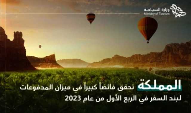 ميزان المدفوعات لبند السفر بالمملكة يحقق فائضًا كبيرًا خلال الربع الأول من 2023م
