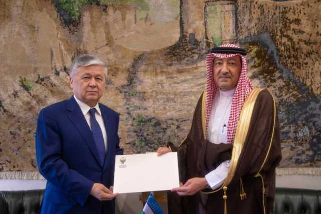 سمو ولي العهد يتلقى رسالة خطية من رئيس أوزبكستان