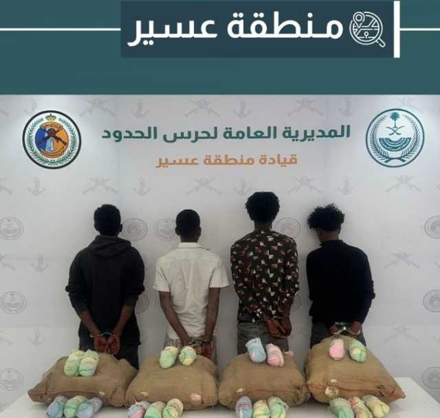 دوريات حرس الحدود بمنطقة عسير تحبط تهريب 80 كلجم من نبات القات المخدر
