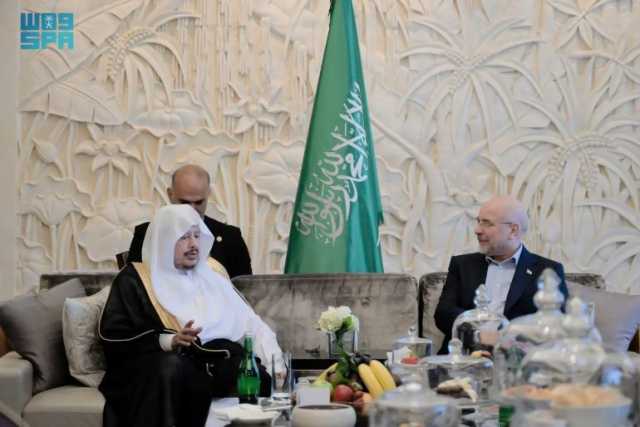 رئيس مجلس الشورى يستقبل نظيره الإيراني