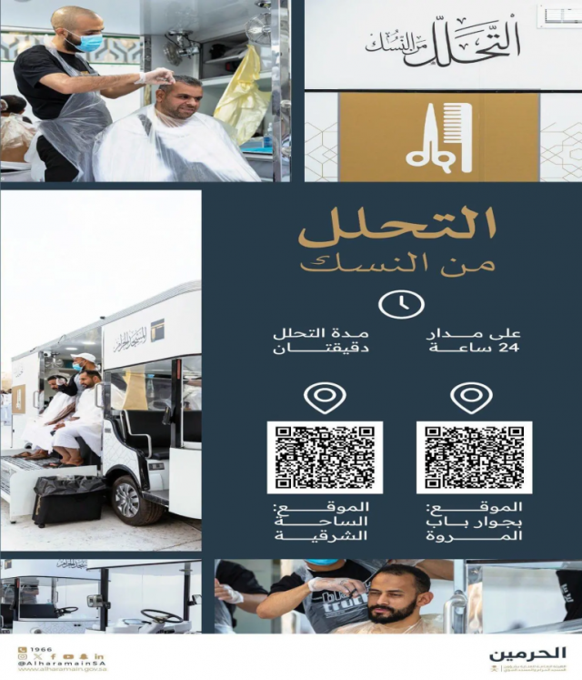 “شؤون الحرمين” تقدم خدمة “التحلل من النسك” لضيوف الرحمن بالمسجد الحرام على مدار الساعة