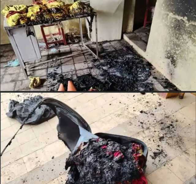حريق هائل يلتهم مرافق نادي المريخ الأبيض بشمال كردفان