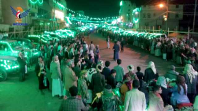 مسيرة ضوئية في المحويت ابتهاجا بذكرى المولد النبوي