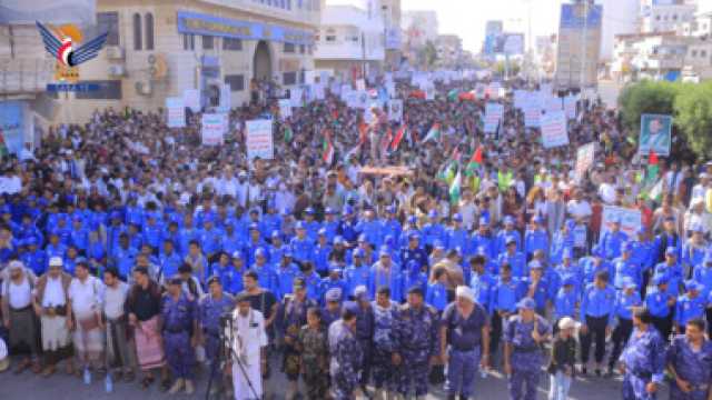 ساحات محافظة الحديدة تشهد حشوداً بشرية كبرى في مسيرات “وفاء يمن الأنصار لغزة الأحرار”