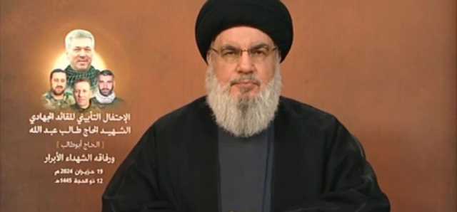 السيد نصرالله: وقف إطلاق النار في اليمن والعراق ولبنان حلّه وقف إطلاق النار في غزة