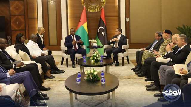 الدبيبة يستقبل رئيس غينيا بيساو ويؤكد على تعزيز العلاقات الثنائية