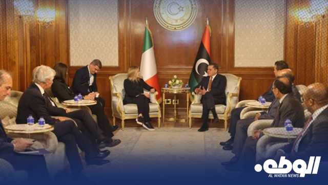 “الدبيبة” يستقبل “ميلوني” ويوقع اتفاقيات تعاون بين ليبيا وإيطاليا