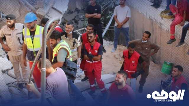 انتهاء عمليات الإنقاذ في انهيار مبنى الظهرة وانتشال جثة من تحت الأنقاض