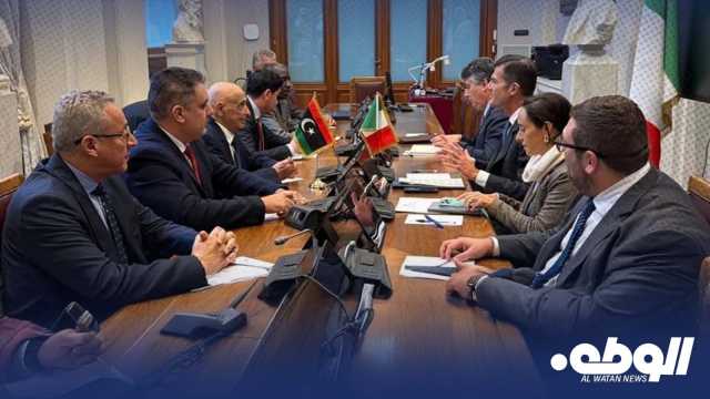 المستشار “صالح” يلتقي رئيس البرلمان ونائب وزير الخارجية الإيطالي في روما