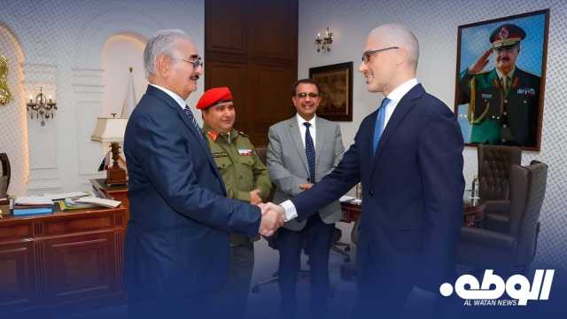 المشير “حفتر” يستقبل سفير الاتحاد الأوروبي وقائد عملية “إيريني” ورئيس بعثة الاتحاد الأوروبي للمساعدة الحدودية