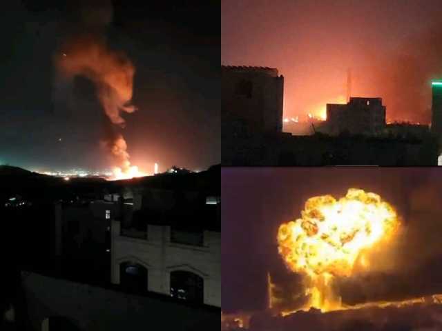 مشاهد من زوايا مختلفة توثق لحظة انفجار مقطورة الغاز شمال العاصمة صنعاء