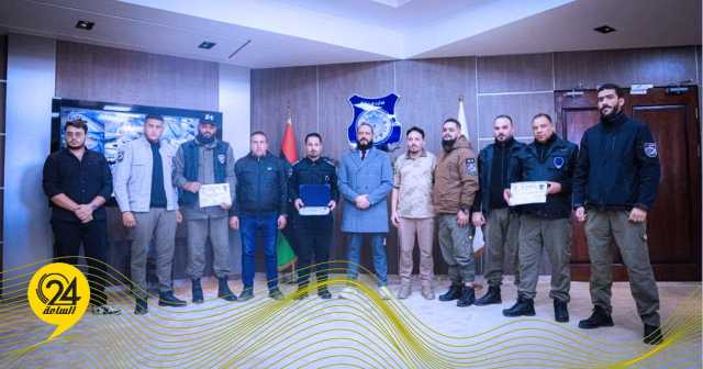 مدير أمن بنغازي الكبرى يستقبل “وحدة كلاب الأثر” بعد تدريب متقدم في تركيا