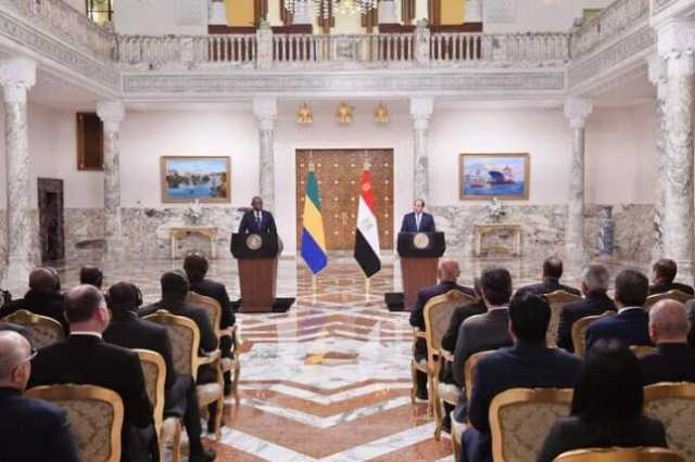 نص كلمة الرئيس السيسي خلال المؤتمر الصحفي مع نظيره الجابوني