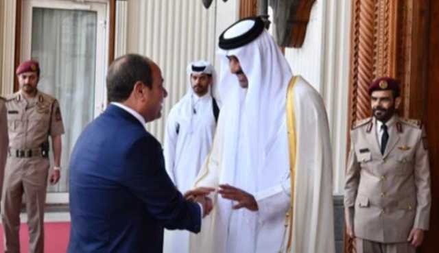 الرئيس السيسي وأمير قطر يشددان على أهمية وجود أفق سياسي ينتهي بإقامة الدولة الفلسطينية