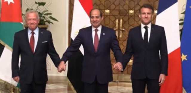 بيان مشترك مصري أردني فرنسي في ختام القمة الثلاثية بالقاهرة