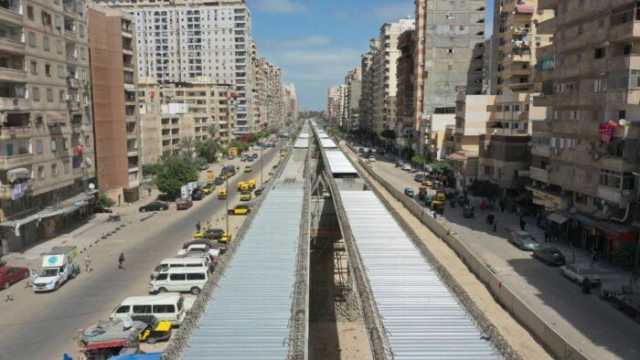 تصوير جوى لأعمال تركيب الكمرات وتنفيذ مشروع المرحلة ‏الأولى لمترو الإسكندرية
